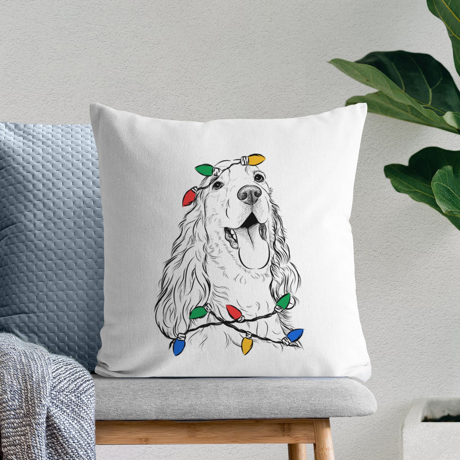 Happy Henry the English Cocker Spaniel - Throw Pillow Cover