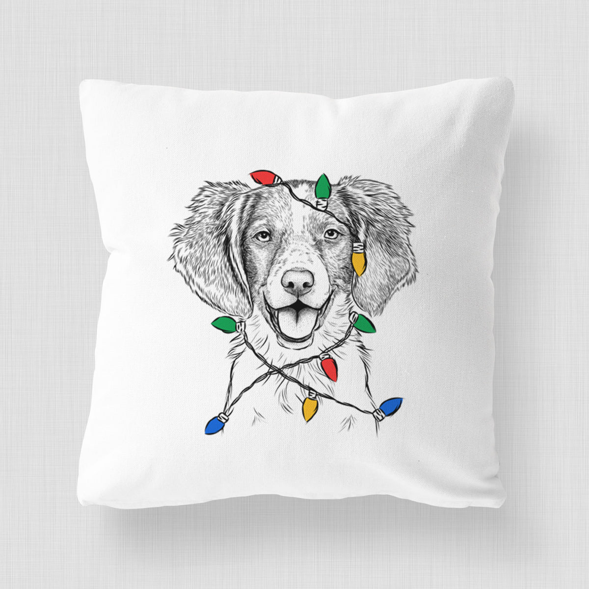 Happy Holly the Brittany Spaniel - Throw Pillow Cover