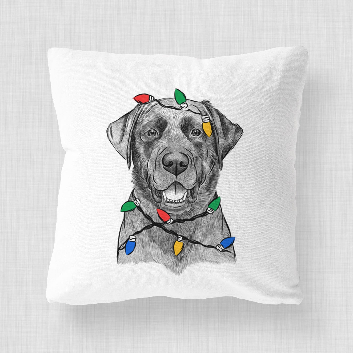 Heath the Black Lab - Throw Pillow Cover