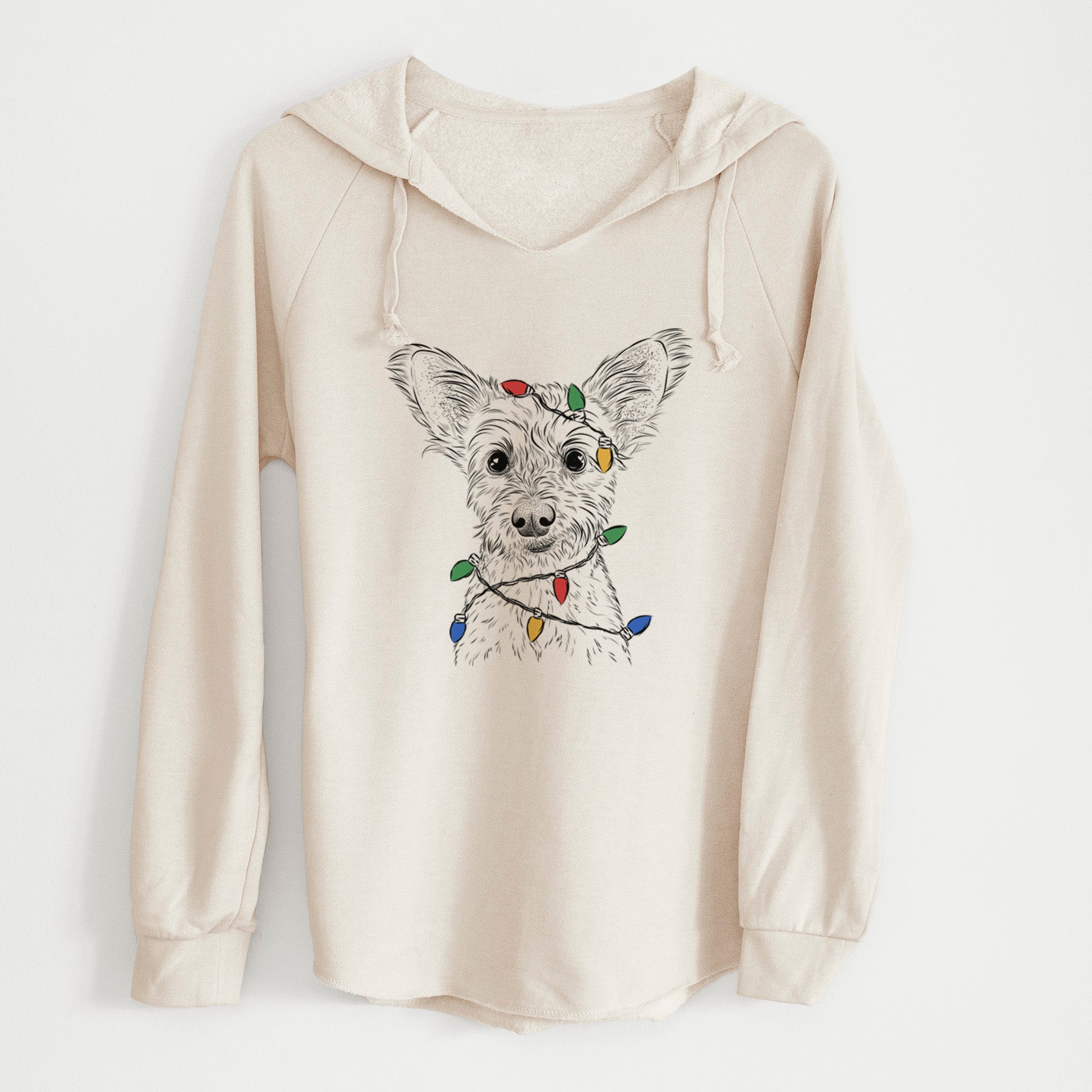 Christmas Lights Heidi the Schnauzer Mix - Cali Wave Hooded Sweatshirt