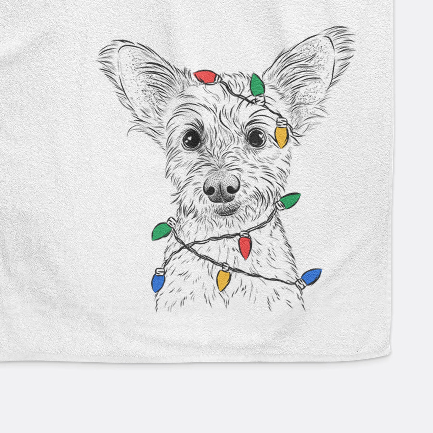 Heidi the Schnauzer Mix Decorative Hand Towel