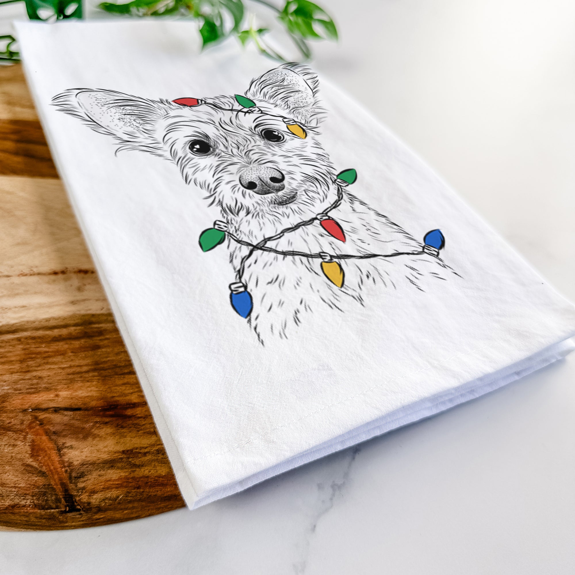 Heidi the Schnauzer Mix Tea Towel