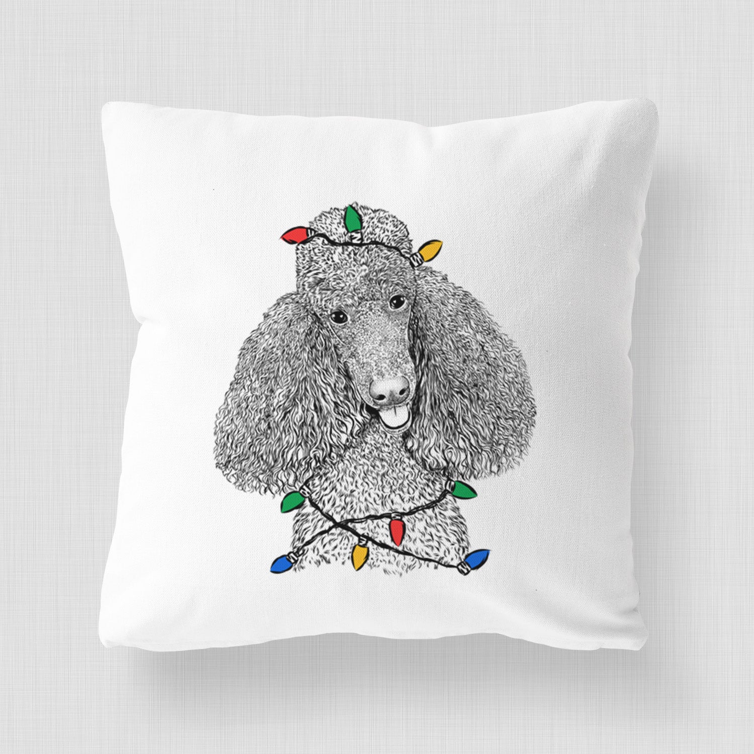 Henry the Standard Poodle - Throw Pillow Cover