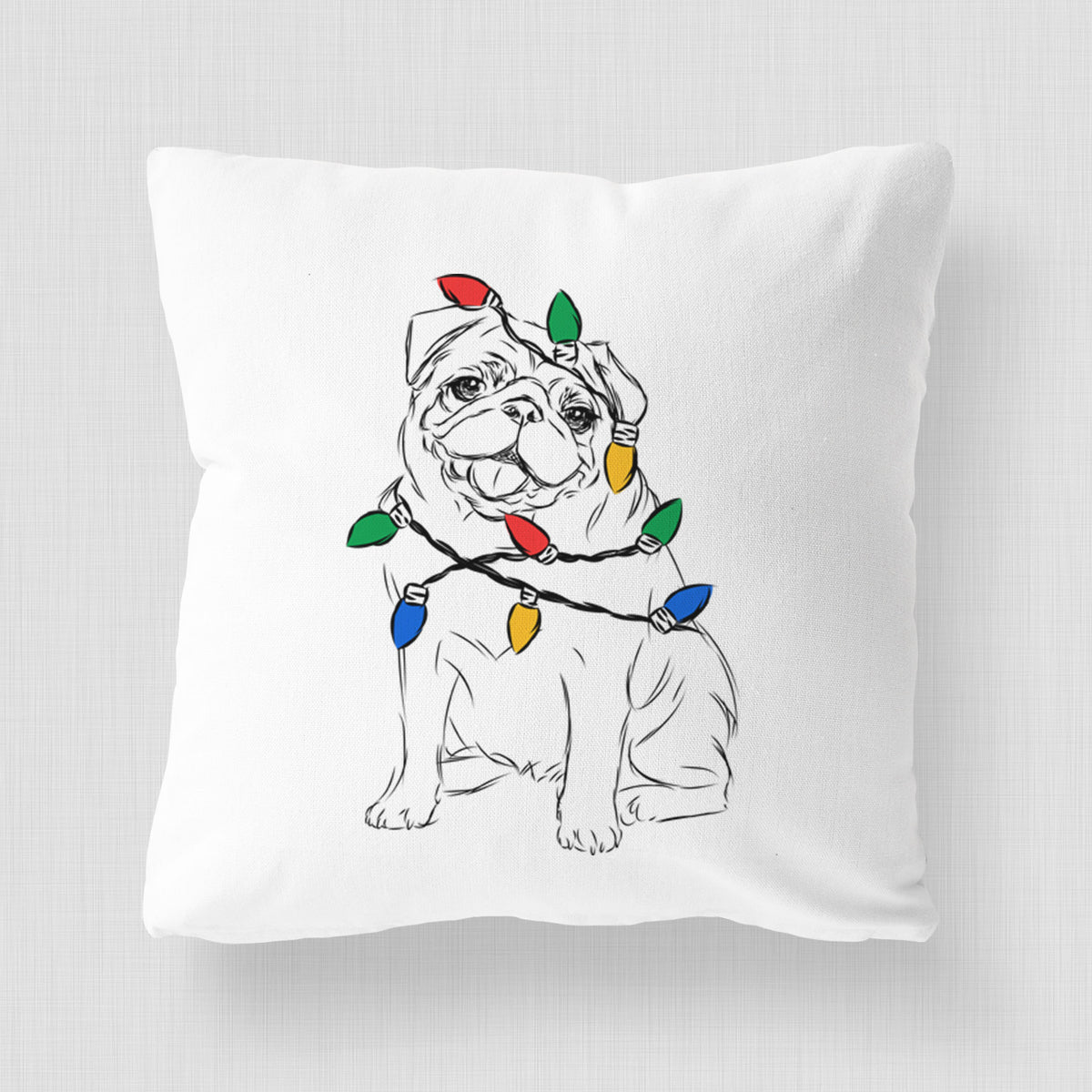 Higgins the Pug - Throw Pillow Cover