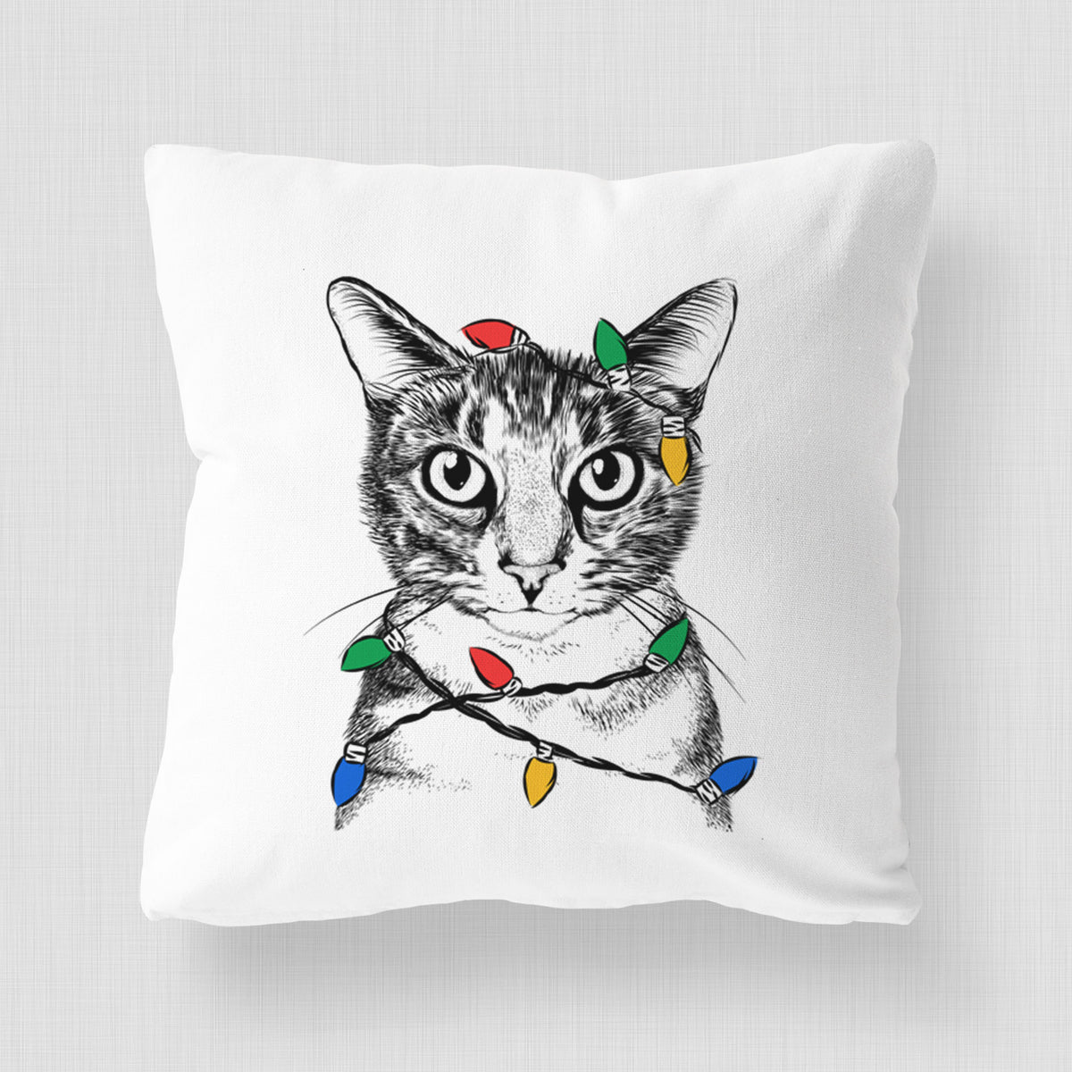Hobbes the Tabby Cat - Throw Pillow Cover