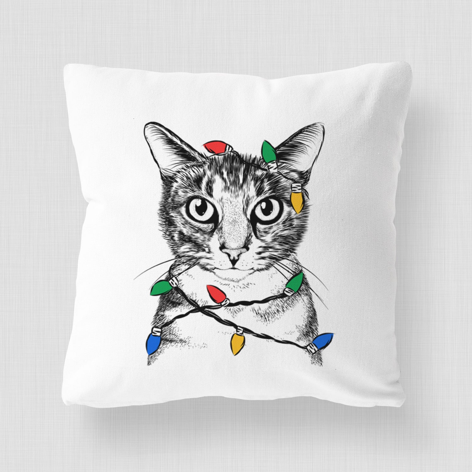 Hobbes the Tabby Cat - Throw Pillow Cover