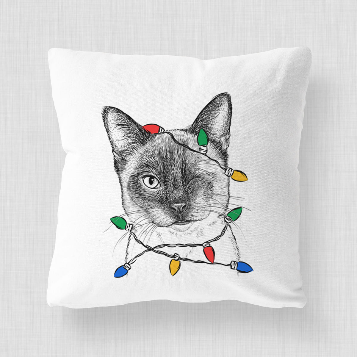 Hoggle the Siamese Cat - Throw Pillow Cover