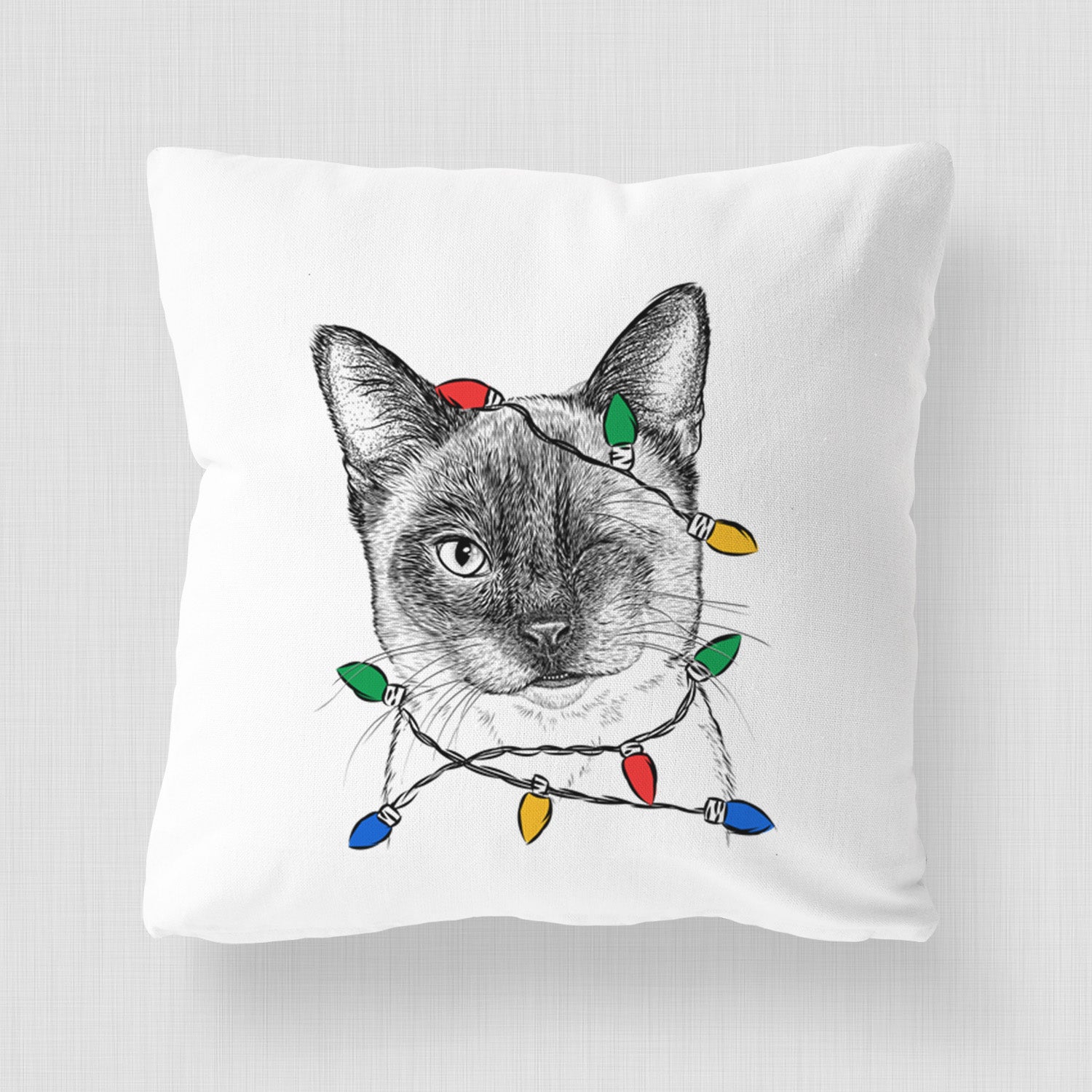 Hoggle the Siamese Cat - Throw Pillow Cover