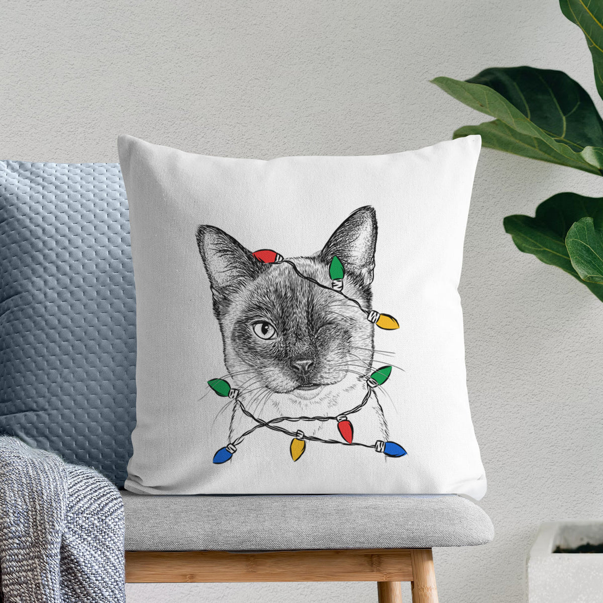 Hoggle the Siamese Cat - Throw Pillow Cover