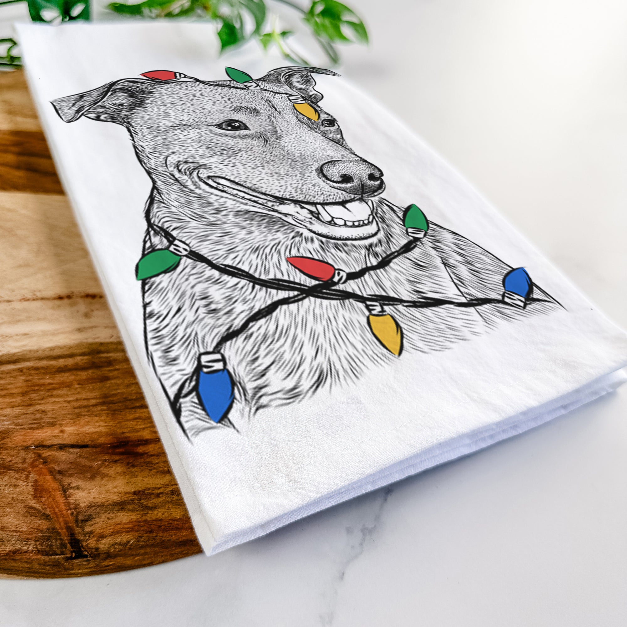 Honey the Lab Pit Mix Tea Towel