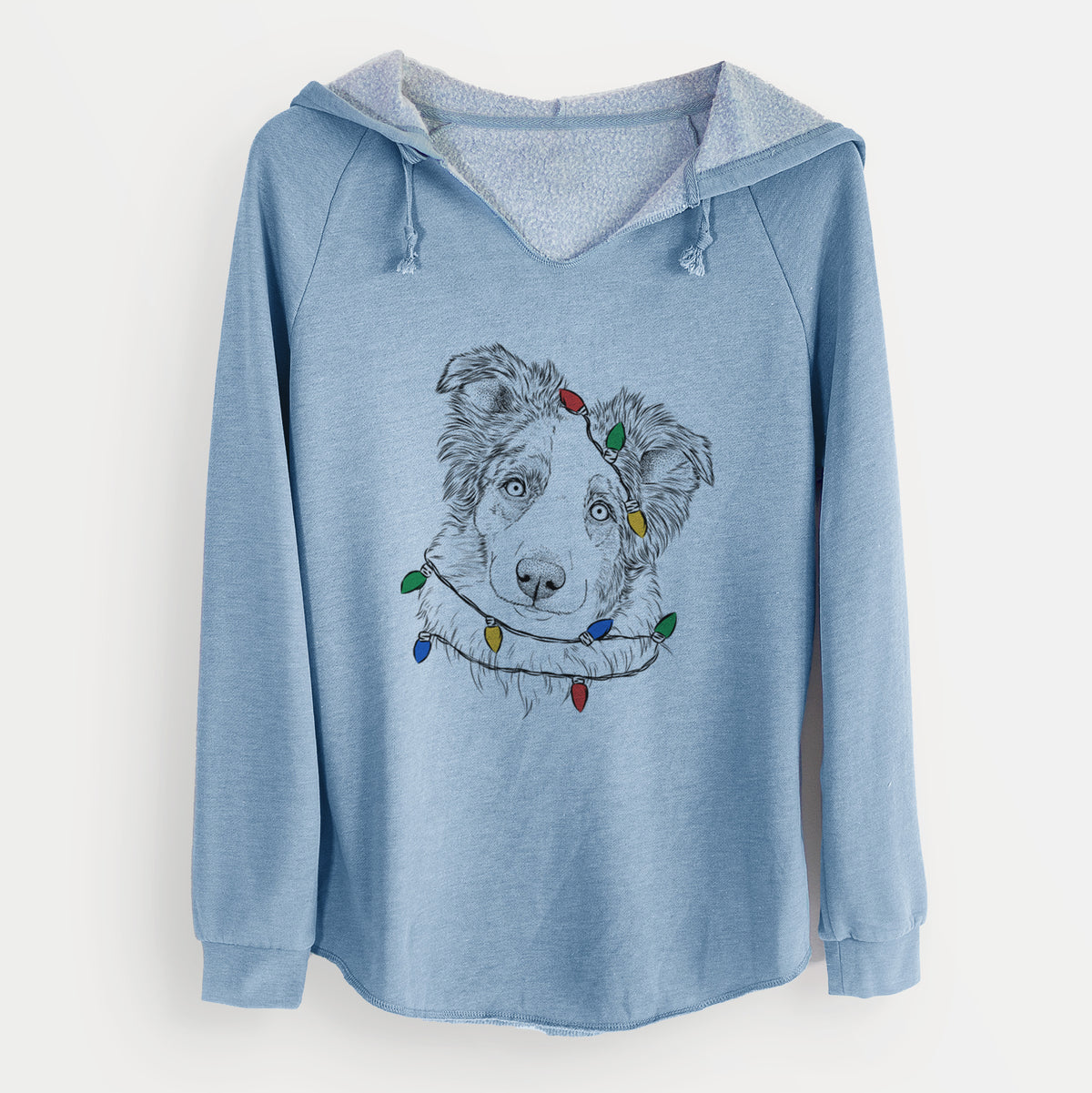 Christmas Lights HoneyBee the Miniature Australian Shepherd - Cali Wave Hooded Sweatshirt