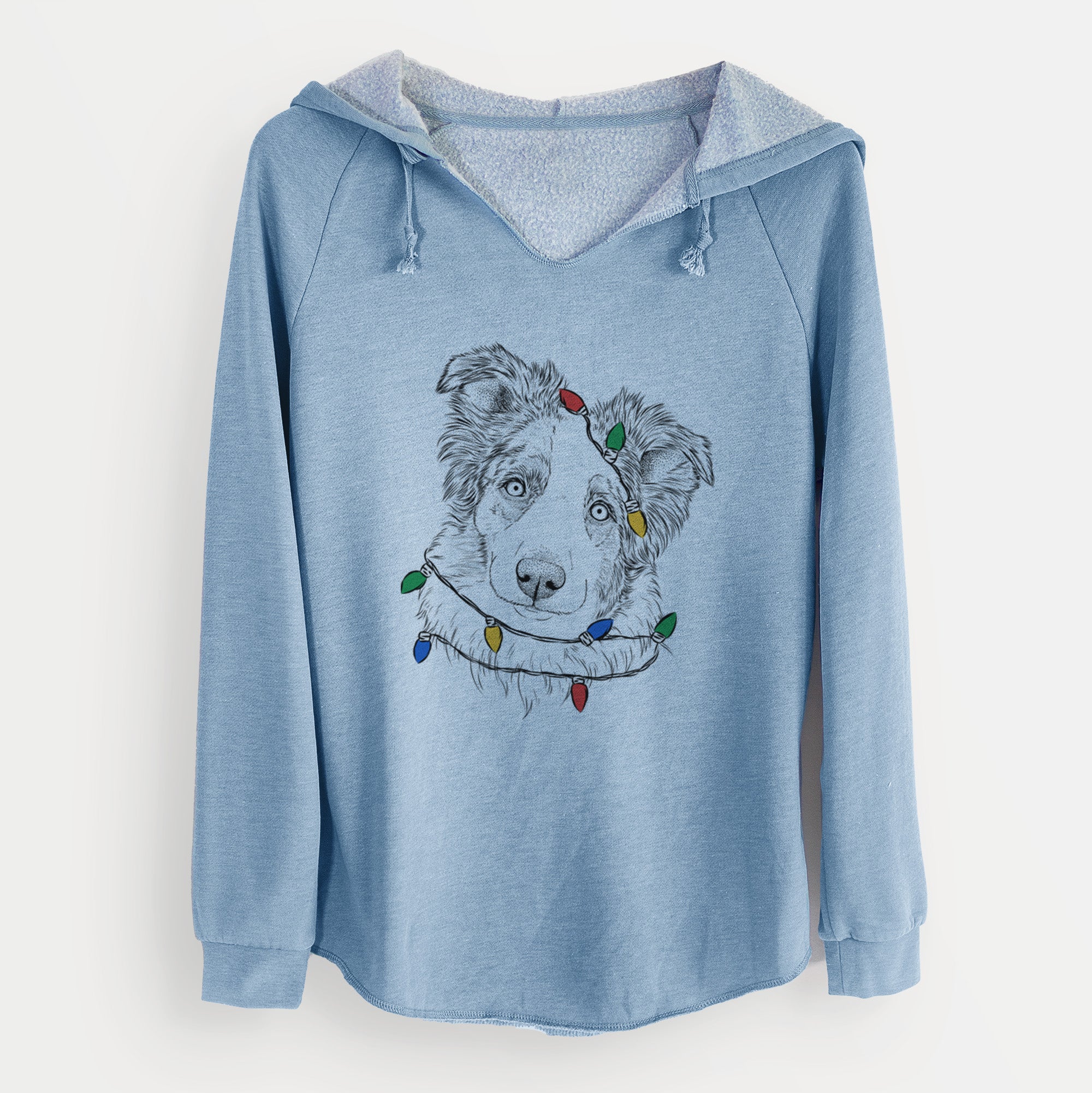 Christmas Lights HoneyBee the Miniature Australian Shepherd - Cali Wave Hooded Sweatshirt