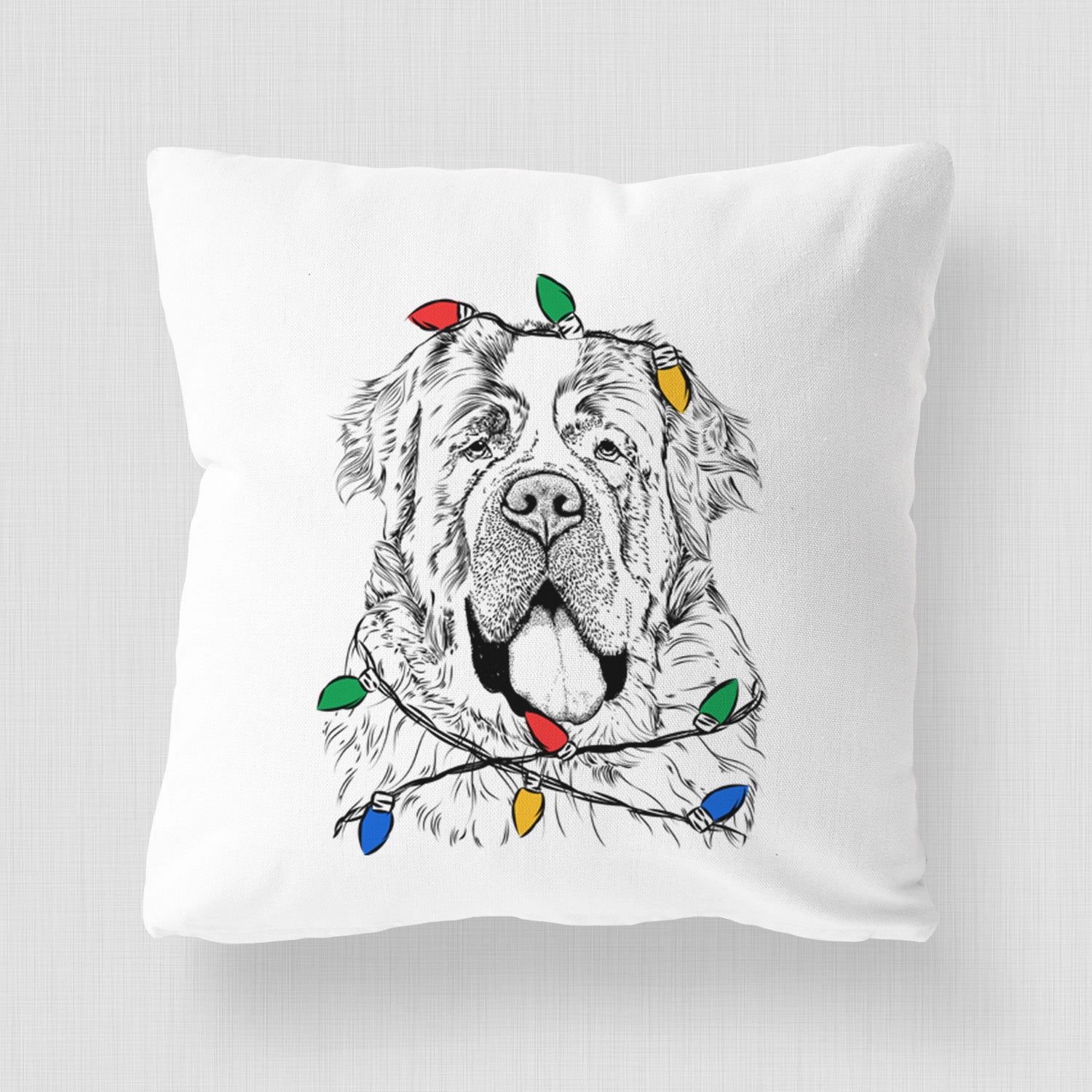 Hoss the Saint Bernard - Throw Pillow Cover