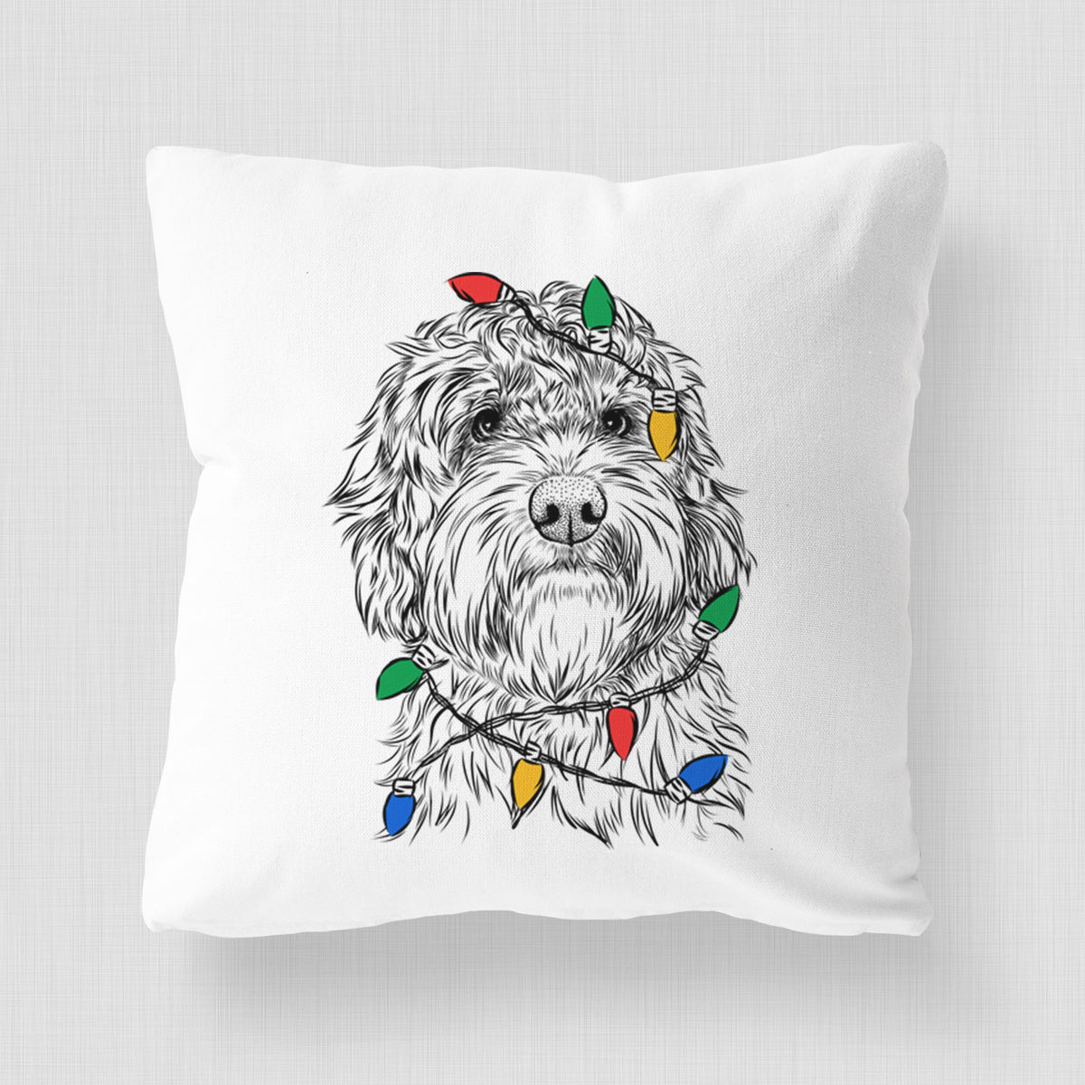 Huckleberry the Australian Labradoodle - Throw Pillow Cover
