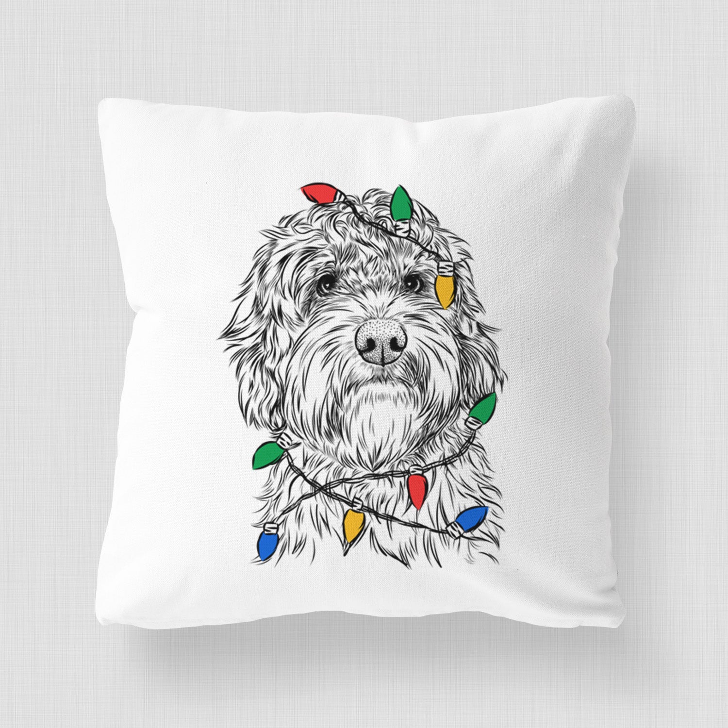 Huckleberry the Australian Labradoodle - Throw Pillow Cover
