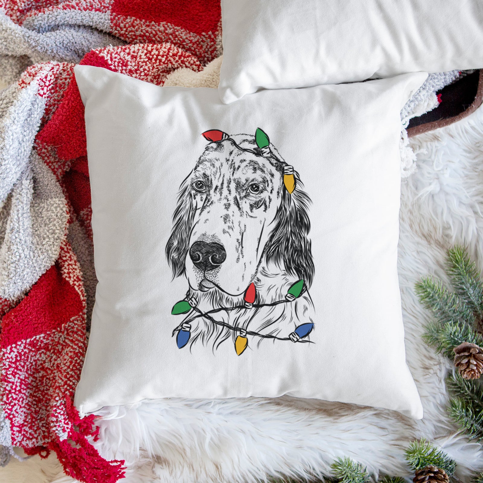 Hutch the English Setter - Throw Pillow Cover