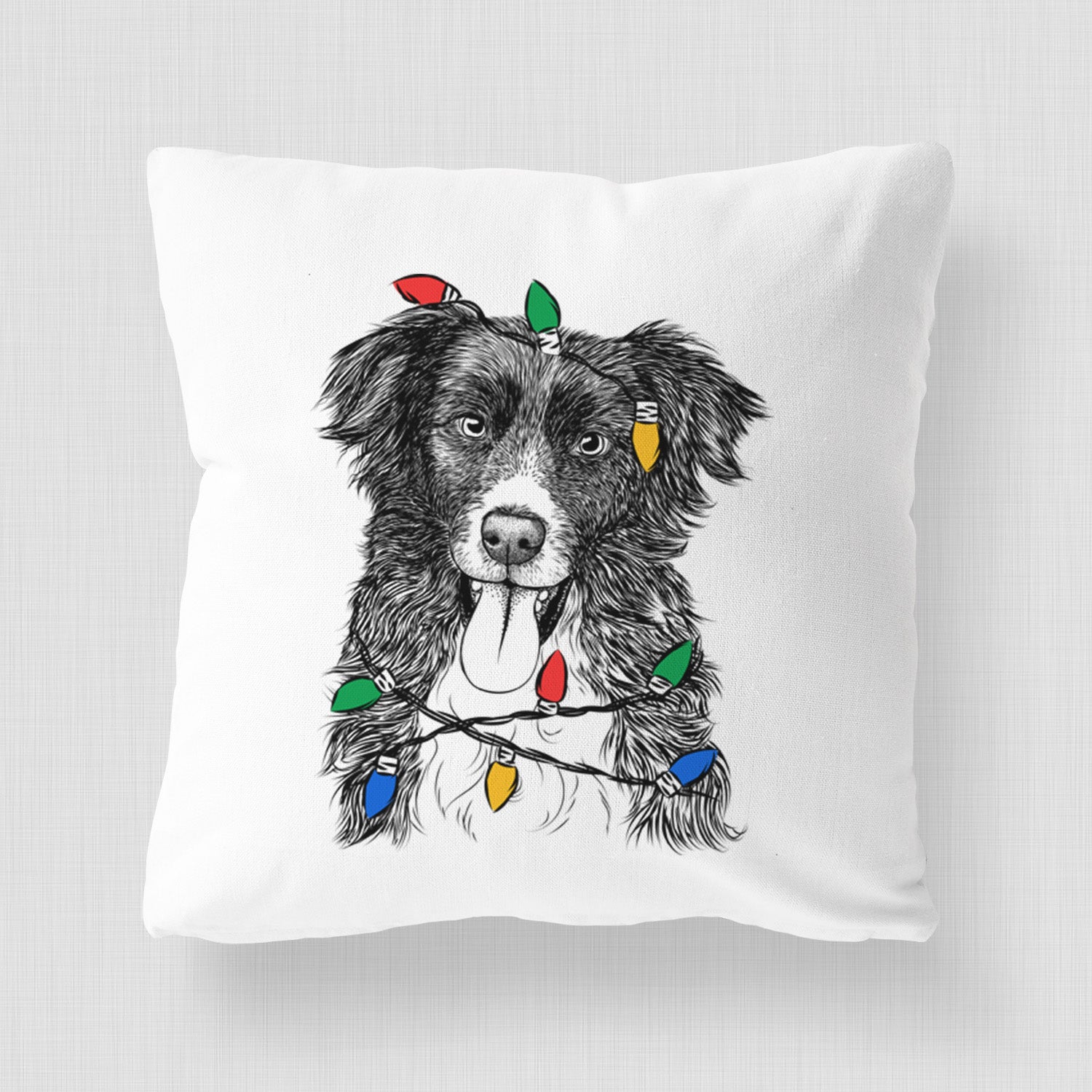 Indi the Border Collie - Throw Pillow Cover