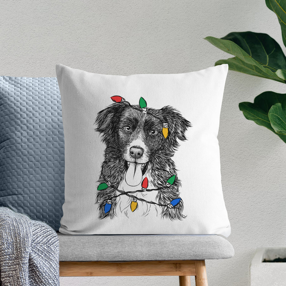 Indi the Border Collie - Throw Pillow Cover