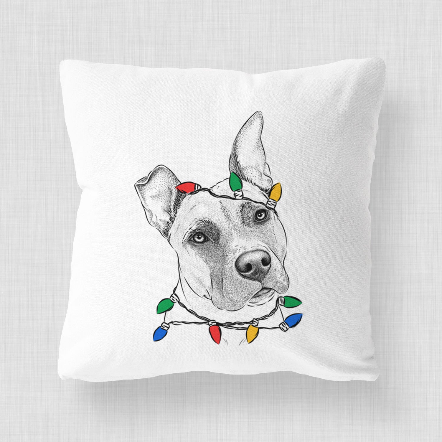 Ivy the Pitbull Mix - Throw Pillow Cover