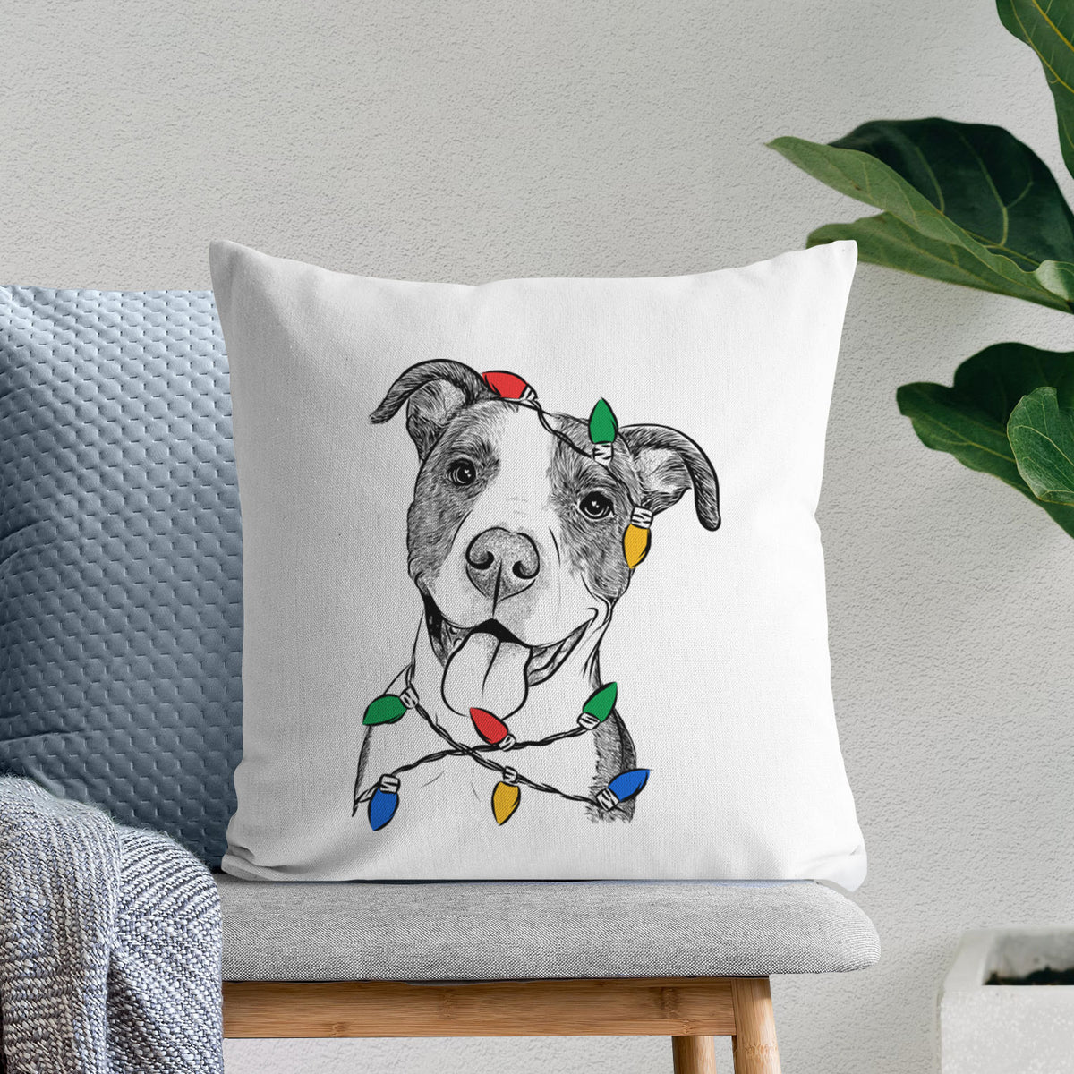Jax the American Pitbull Terrier Mix - Throw Pillow Cover