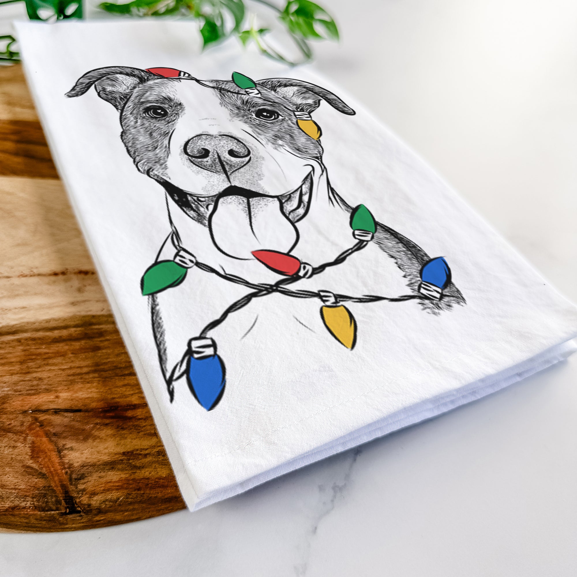 Jax the American Pitbull Terrier Mix Tea Towel