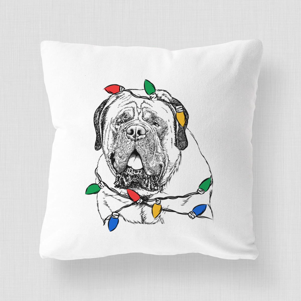 Jed the English Mastiff - Throw Pillow Cover