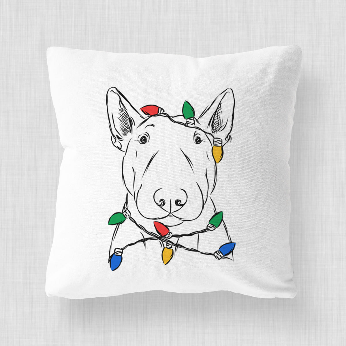 Jett the Bull Terrier - Throw Pillow Cover