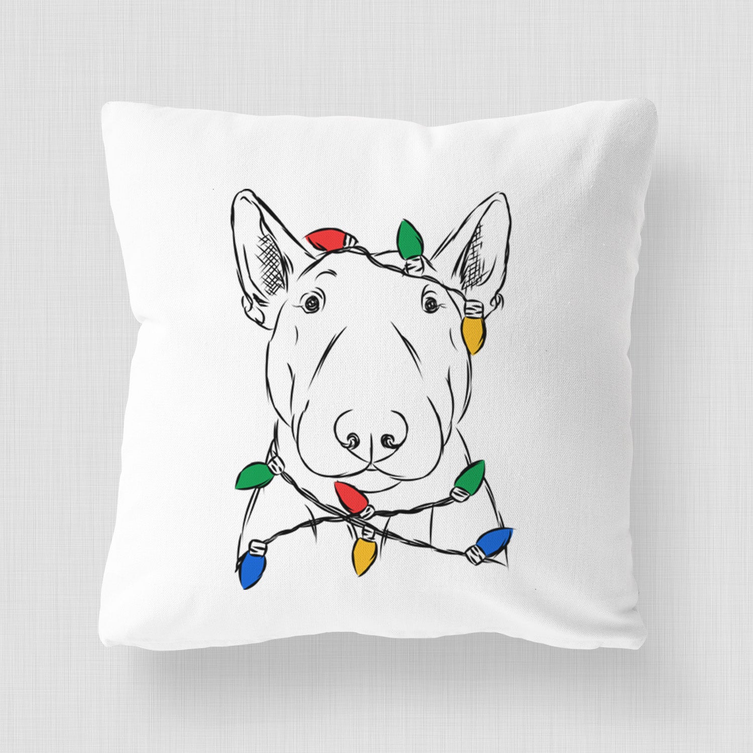 Jett the Bull Terrier - Throw Pillow Cover