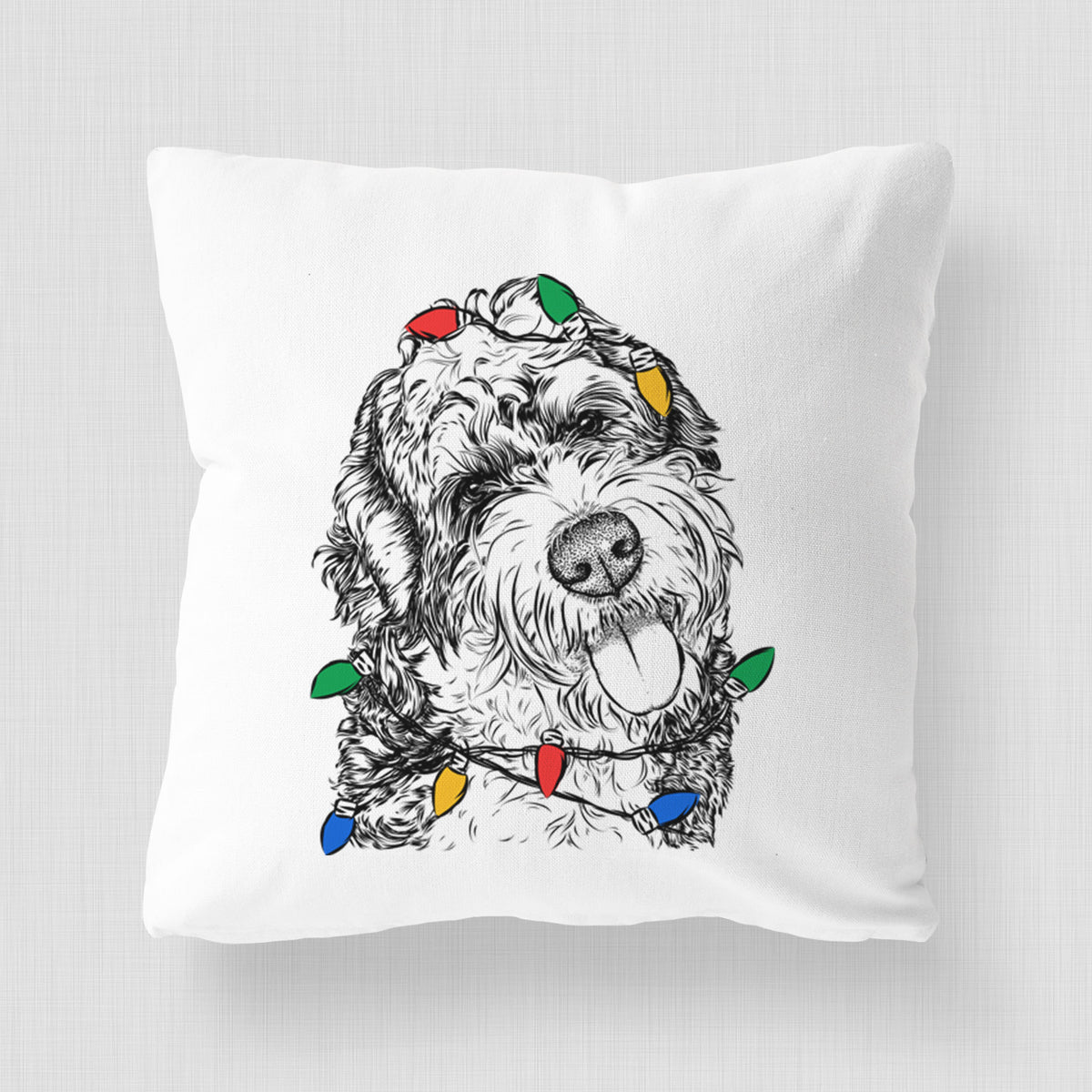 Kaci the Bernedoodle - Throw Pillow Cover