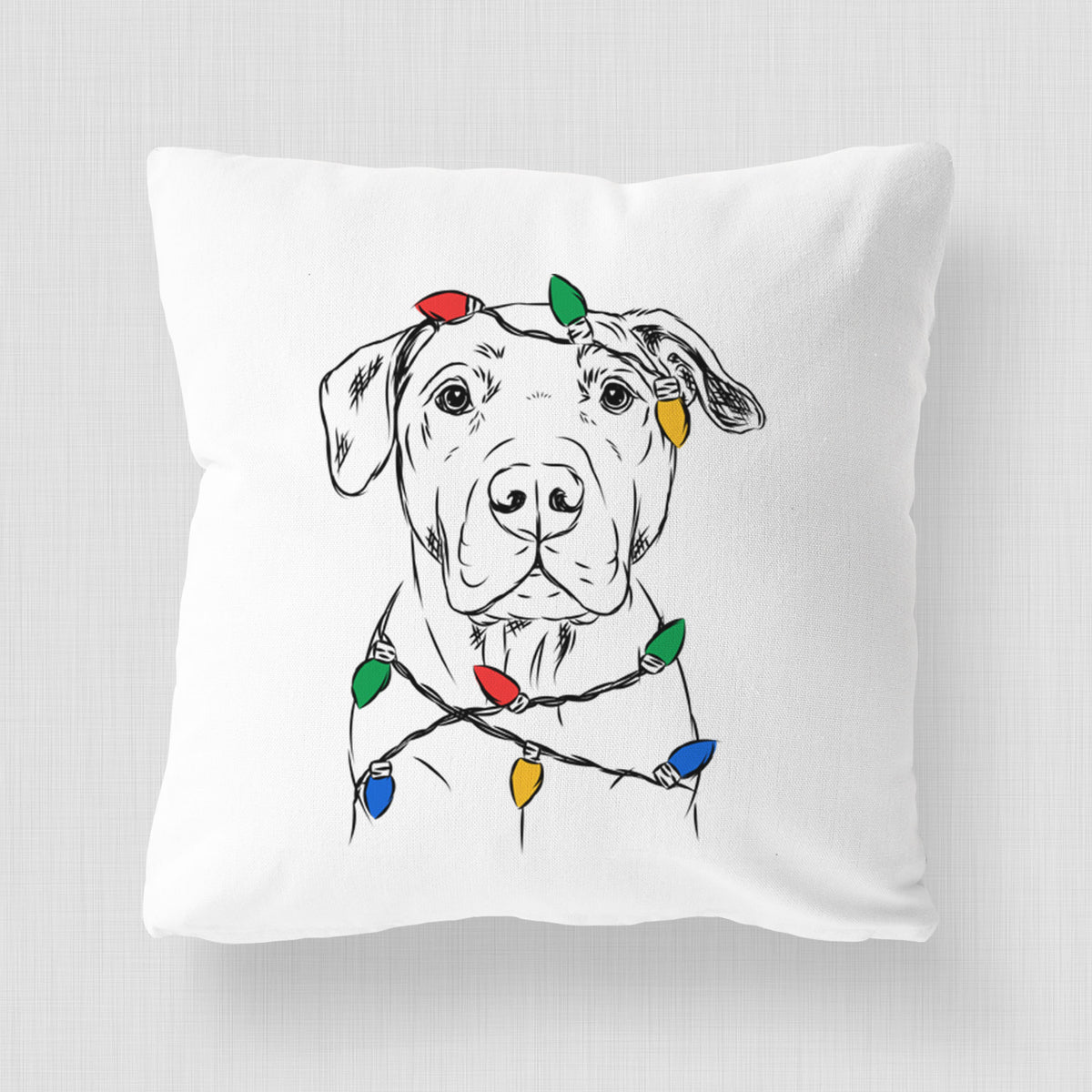 Kadin the Pitbull - Throw Pillow Cover