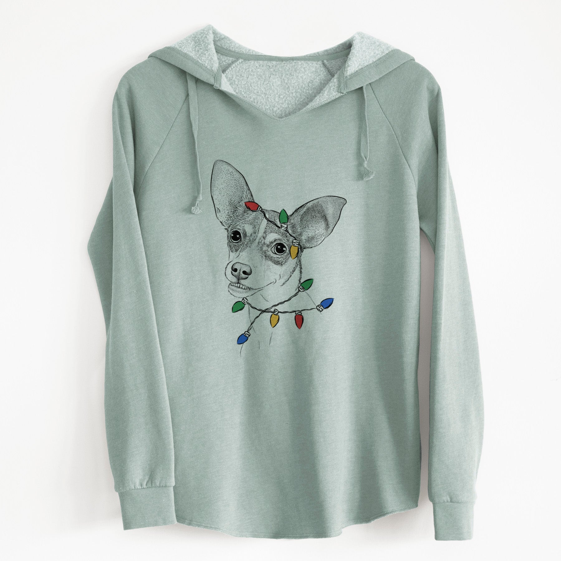 Christmas Lights Kailani the Chihuahua Mix - Cali Wave Hooded Sweatshirt