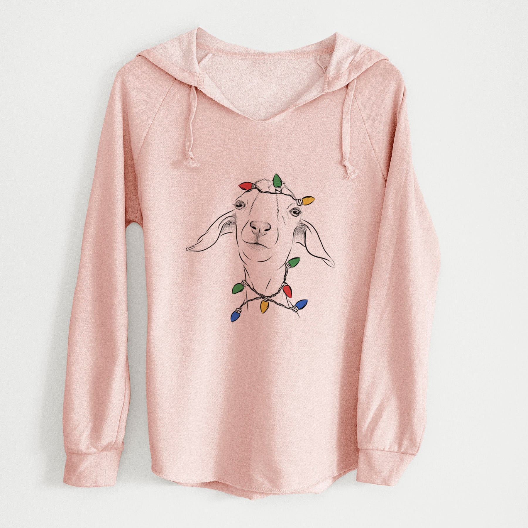 Christmas Lights Kara Dune the Spanish Boer Goat - Cali Wave Hooded Sweatshirt