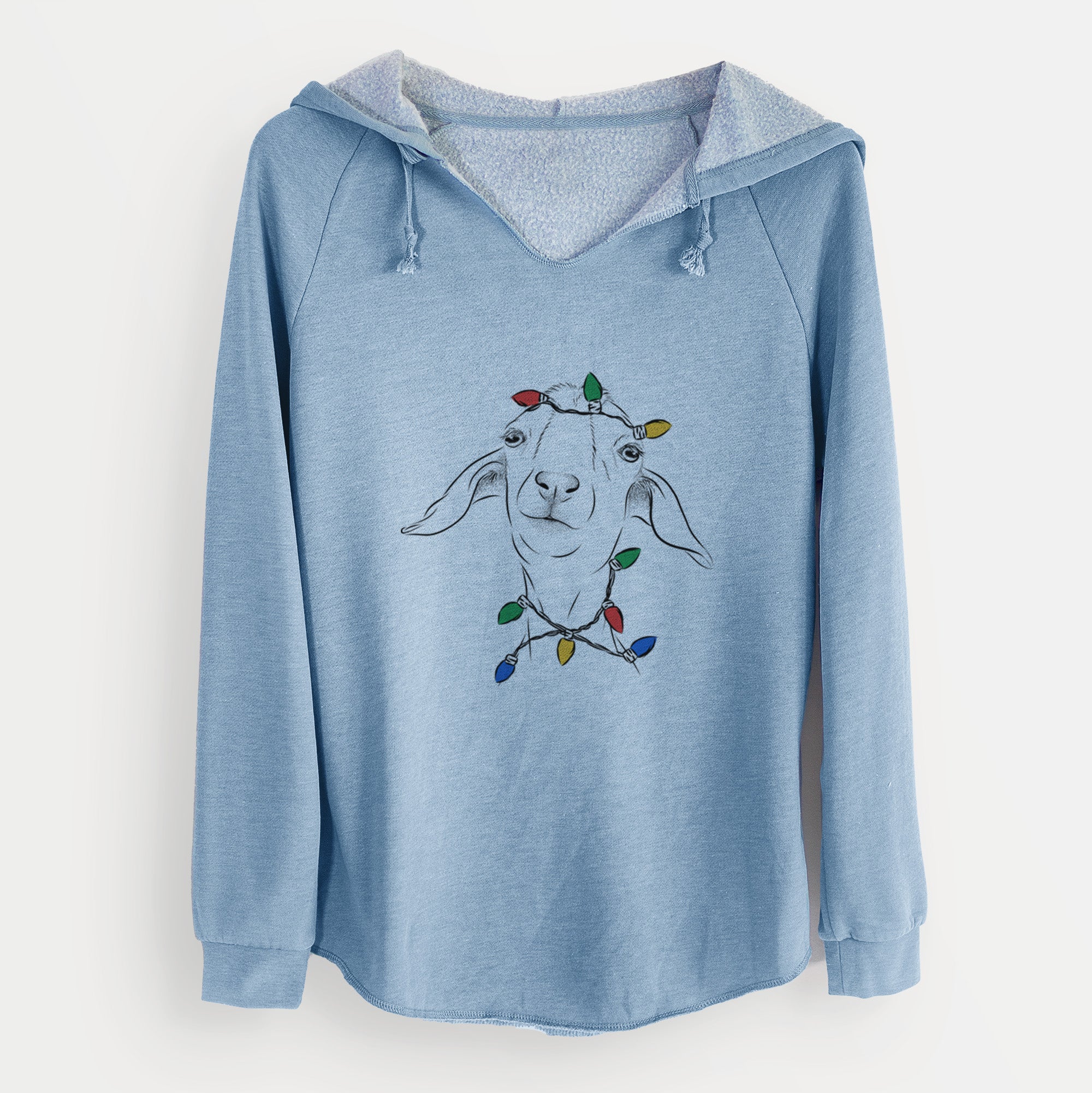 Christmas Lights Kara Dune the Spanish Boer Goat - Cali Wave Hooded Sweatshirt