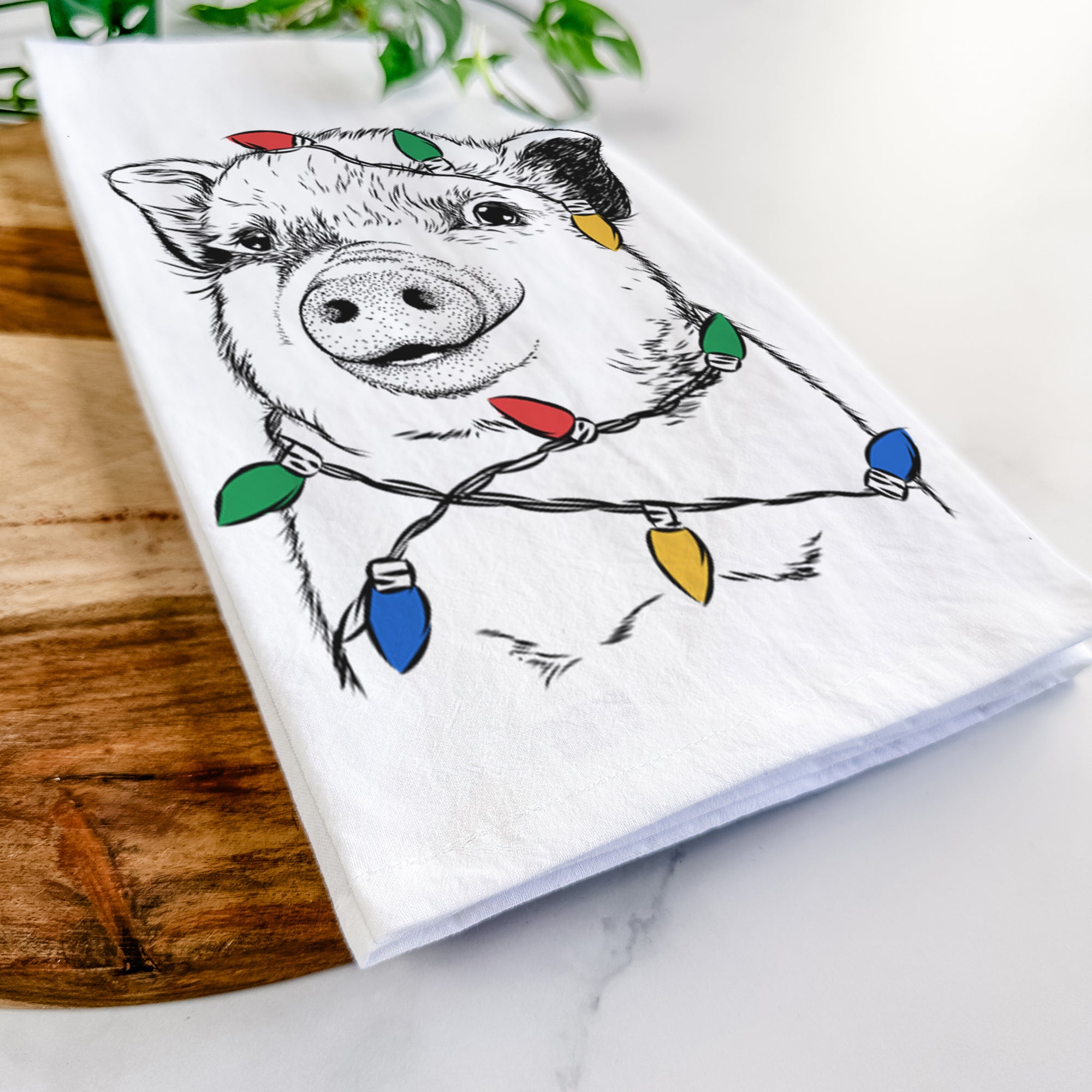 Kevin the Spotted Pig Tea Towel