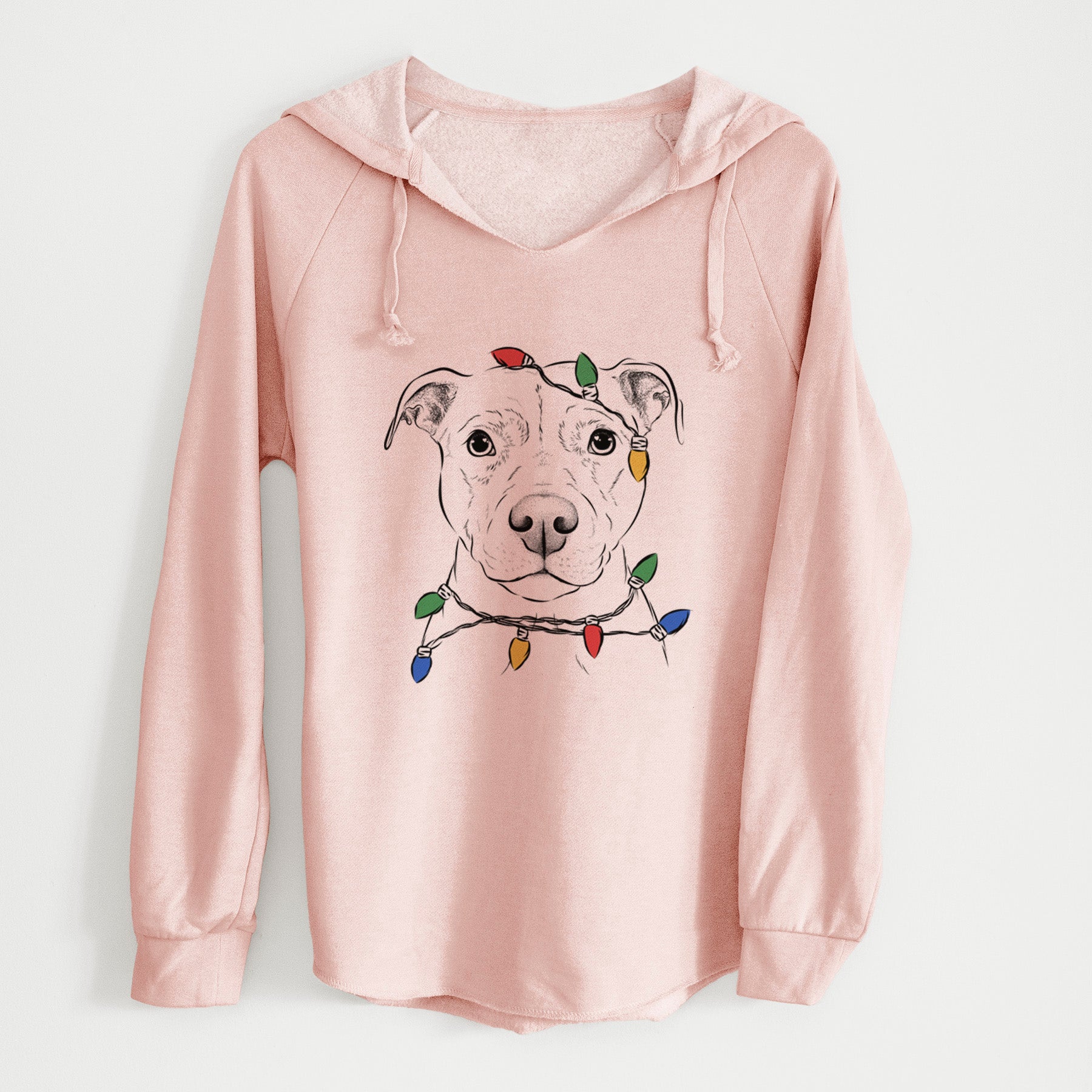 Christmas Lights Khaleesi the Pitbull - Cali Wave Hooded Sweatshirt