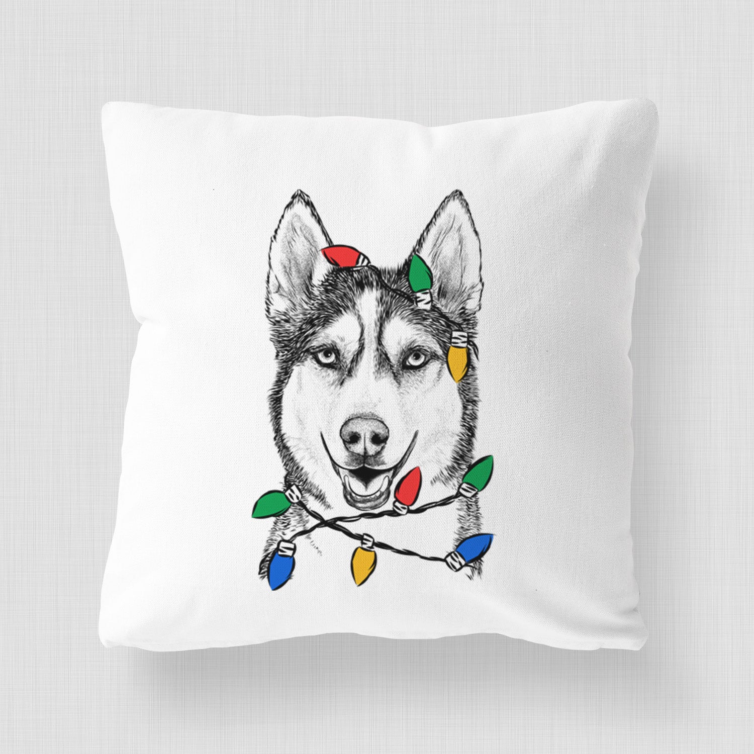 Kira the Siberian Husky - Throw Pillow Cover