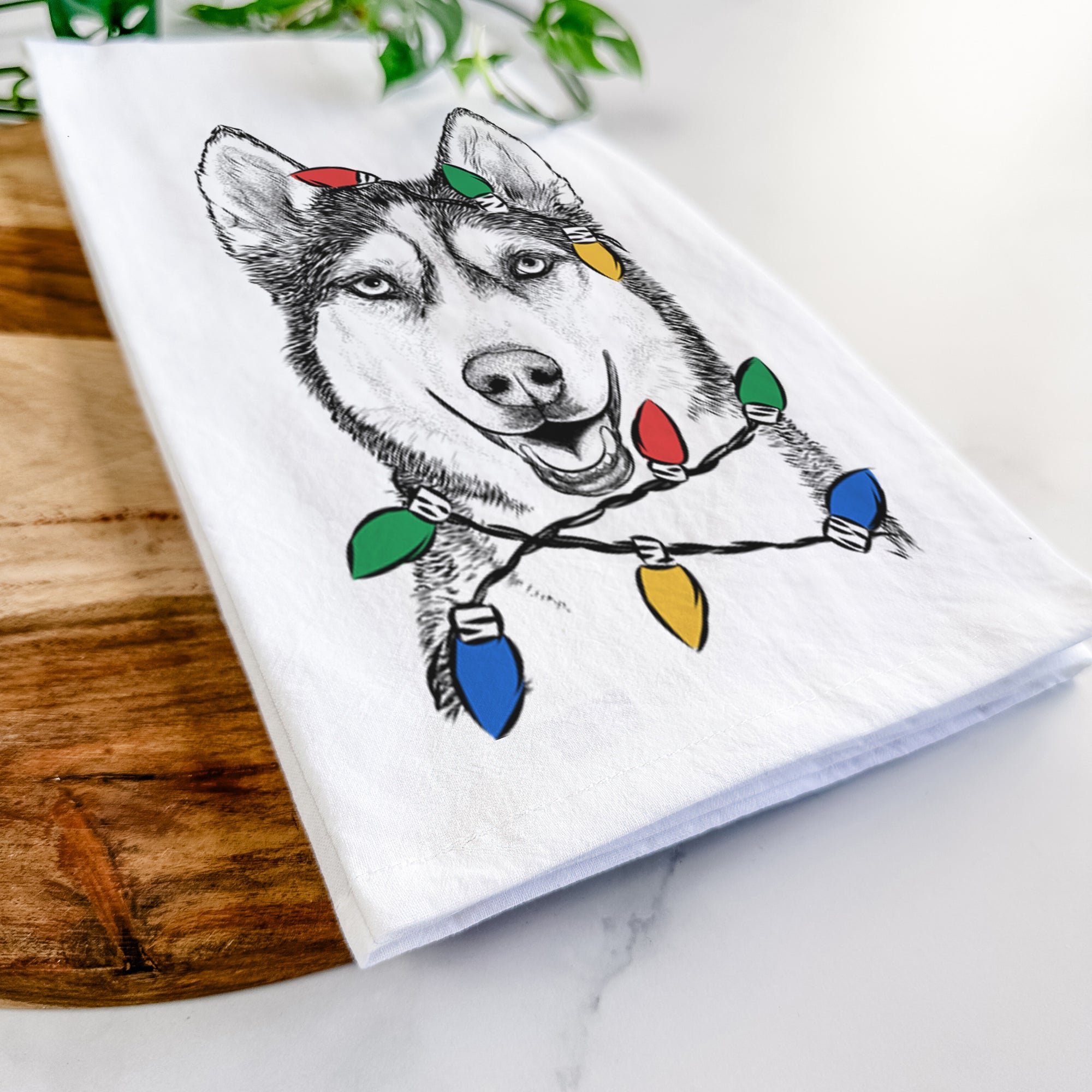 Kira the Siberian Husky Tea Towel