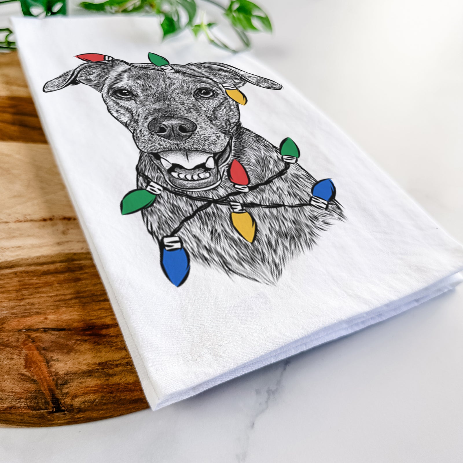 Kirby the Mountain Cur Mix Tea Towel