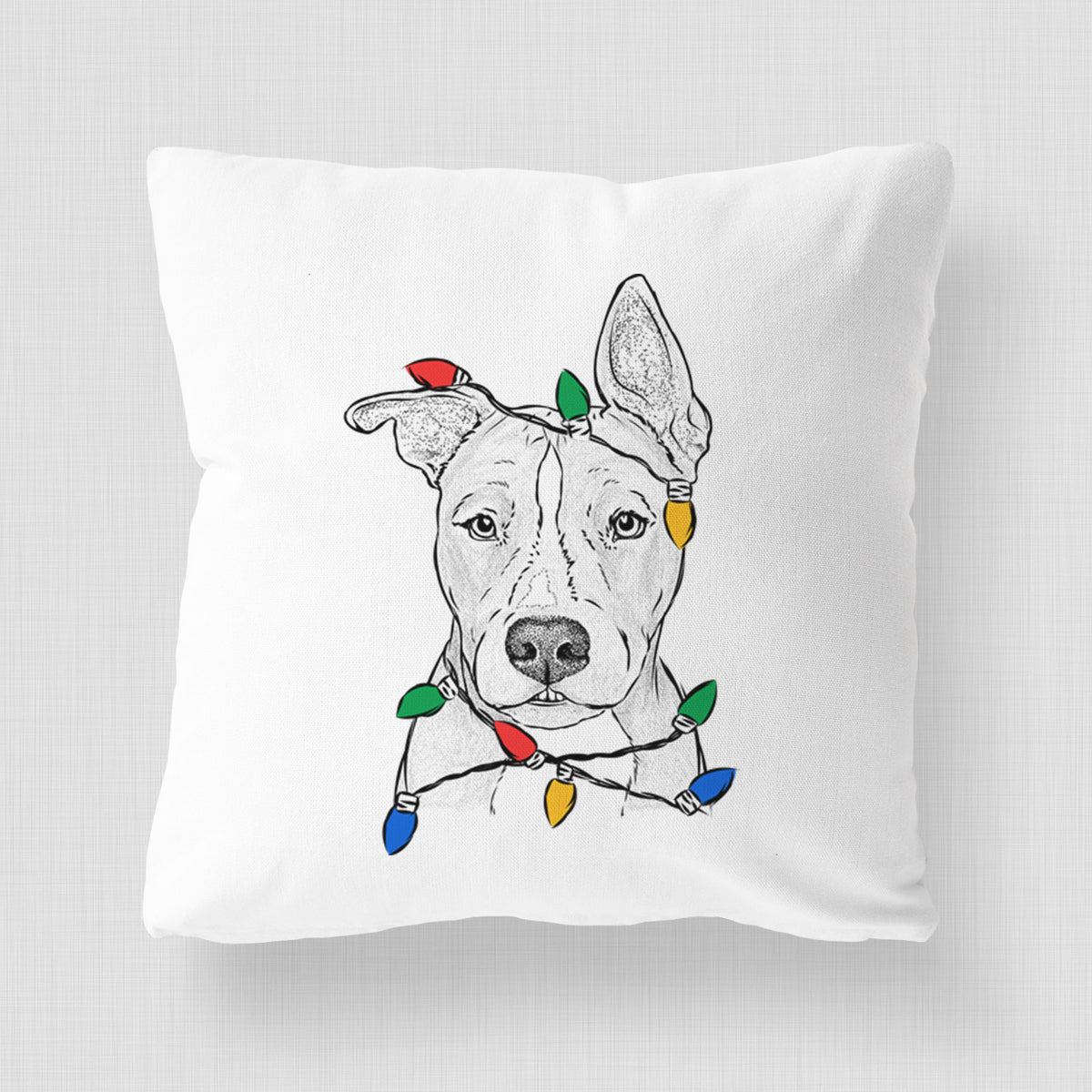 Kisses the Pitbull - Throw Pillow Cover