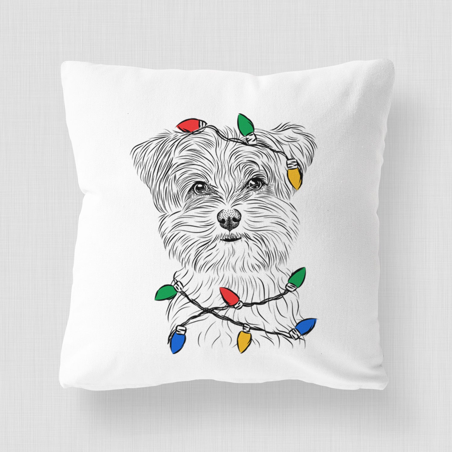 Kiwi the Morkie - Throw Pillow Cover