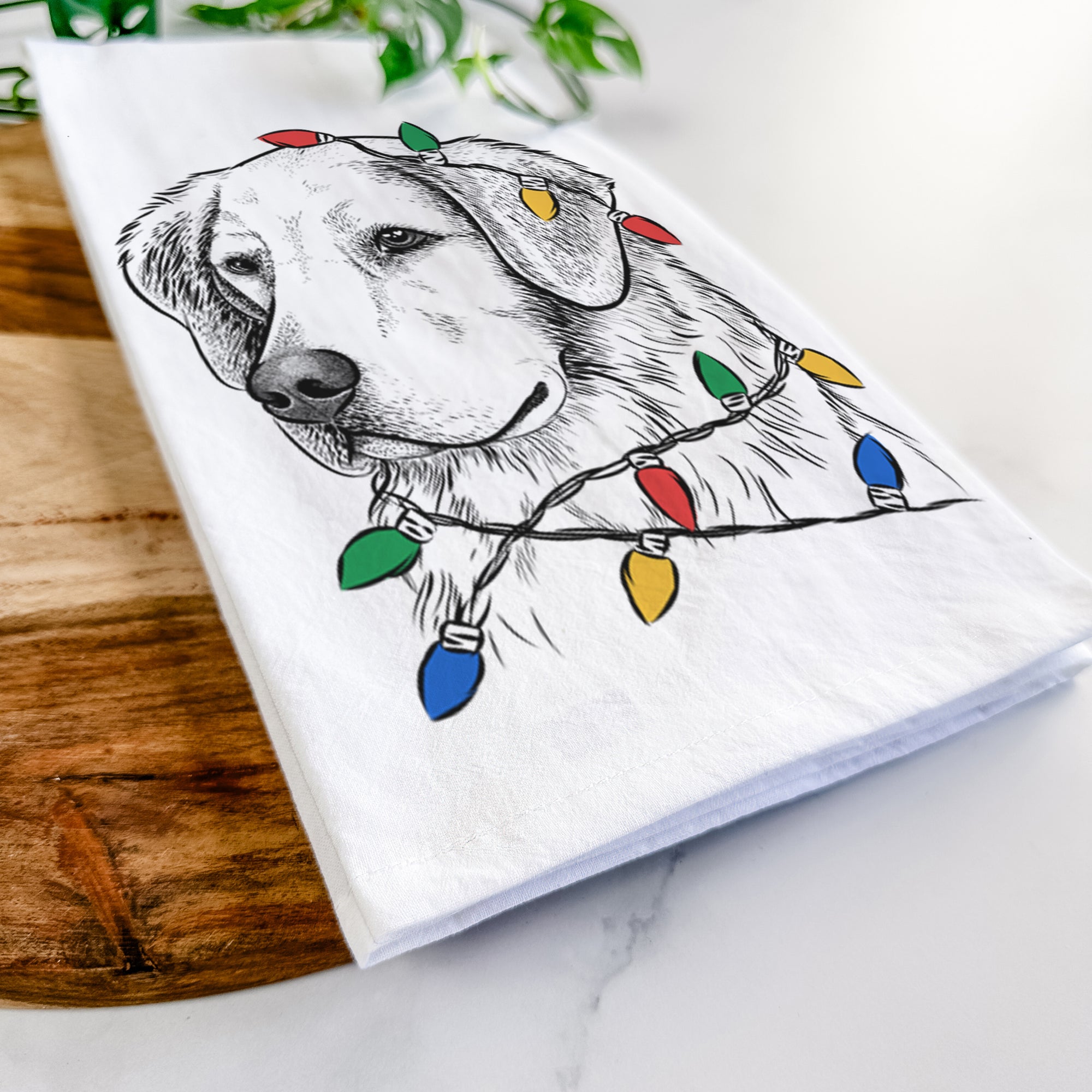 Kula the Golden Retriever Tea Towel