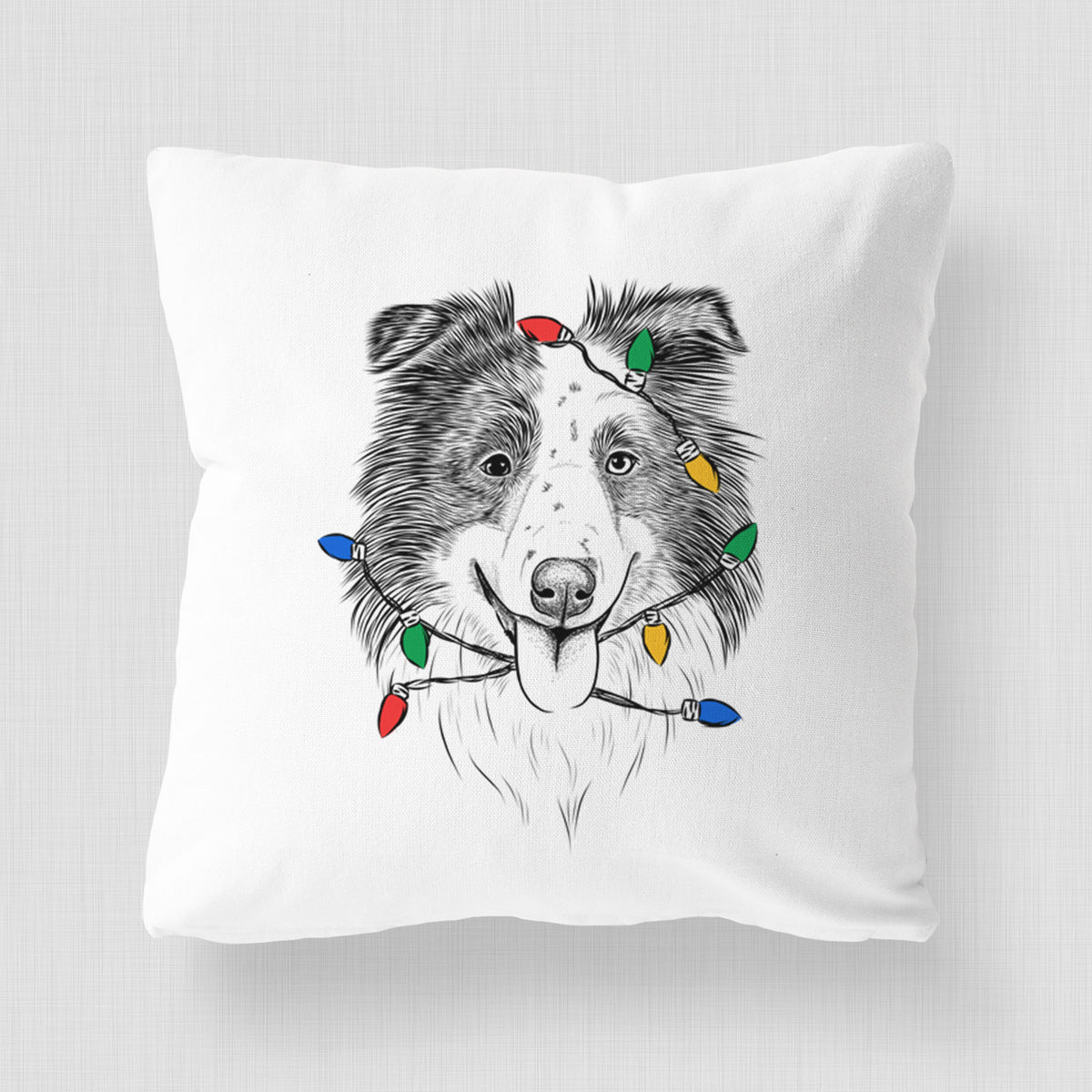 Lady Bug the Border Collie - Throw Pillow Cover