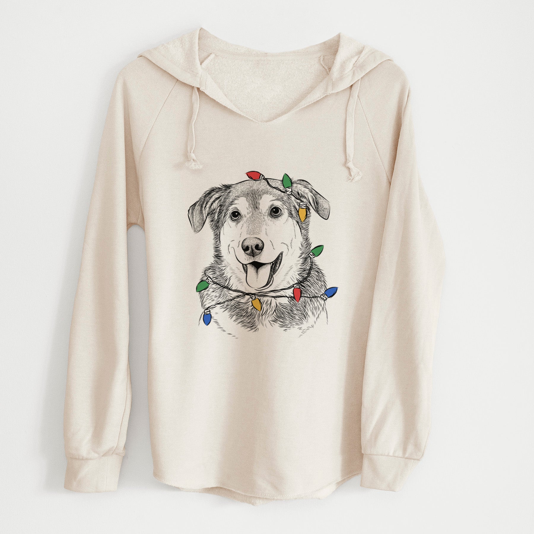 Christmas Lights Lance the Lab/Shepherd Mix - Cali Wave Hooded Sweatshirt