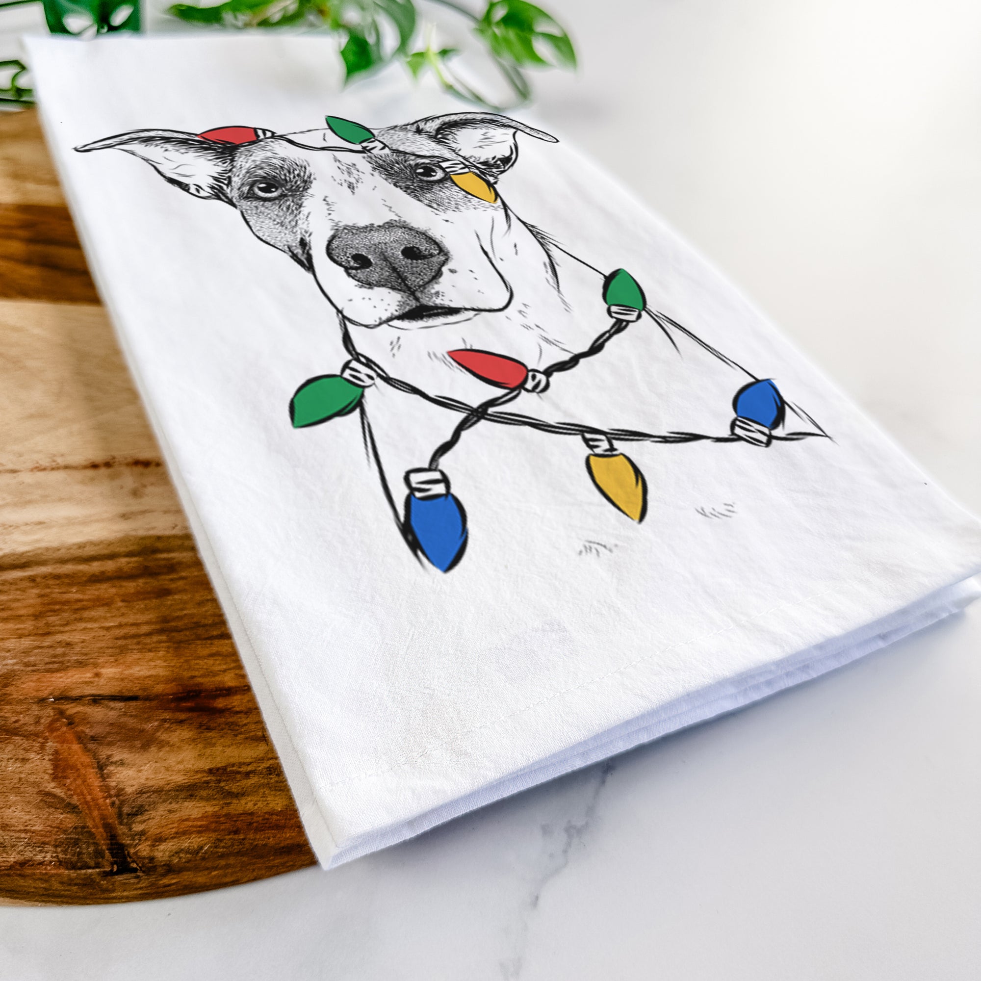 Lily the Mixed Breed Tea Towel