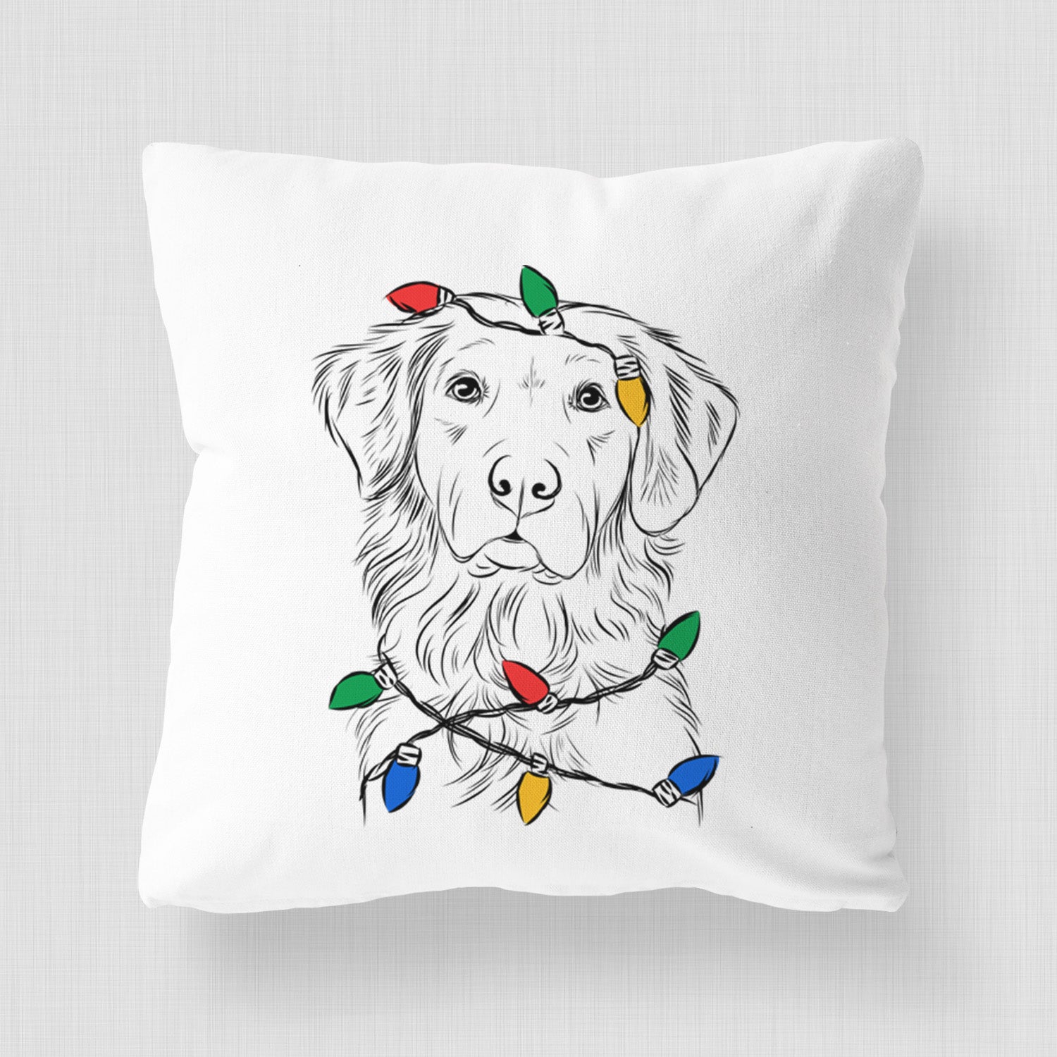 Linden the Golden Retriever - Throw Pillow Cover