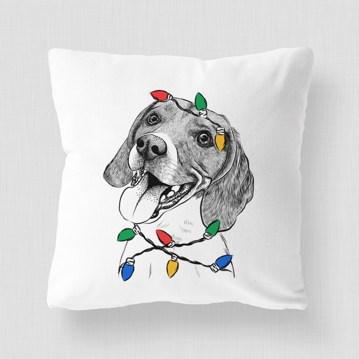 Little Bandit the Beagle - Throw Pillow Cover
