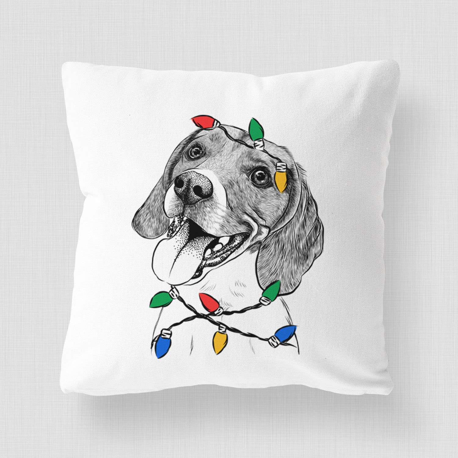 Little Bandit the Beagle - Throw Pillow Cover