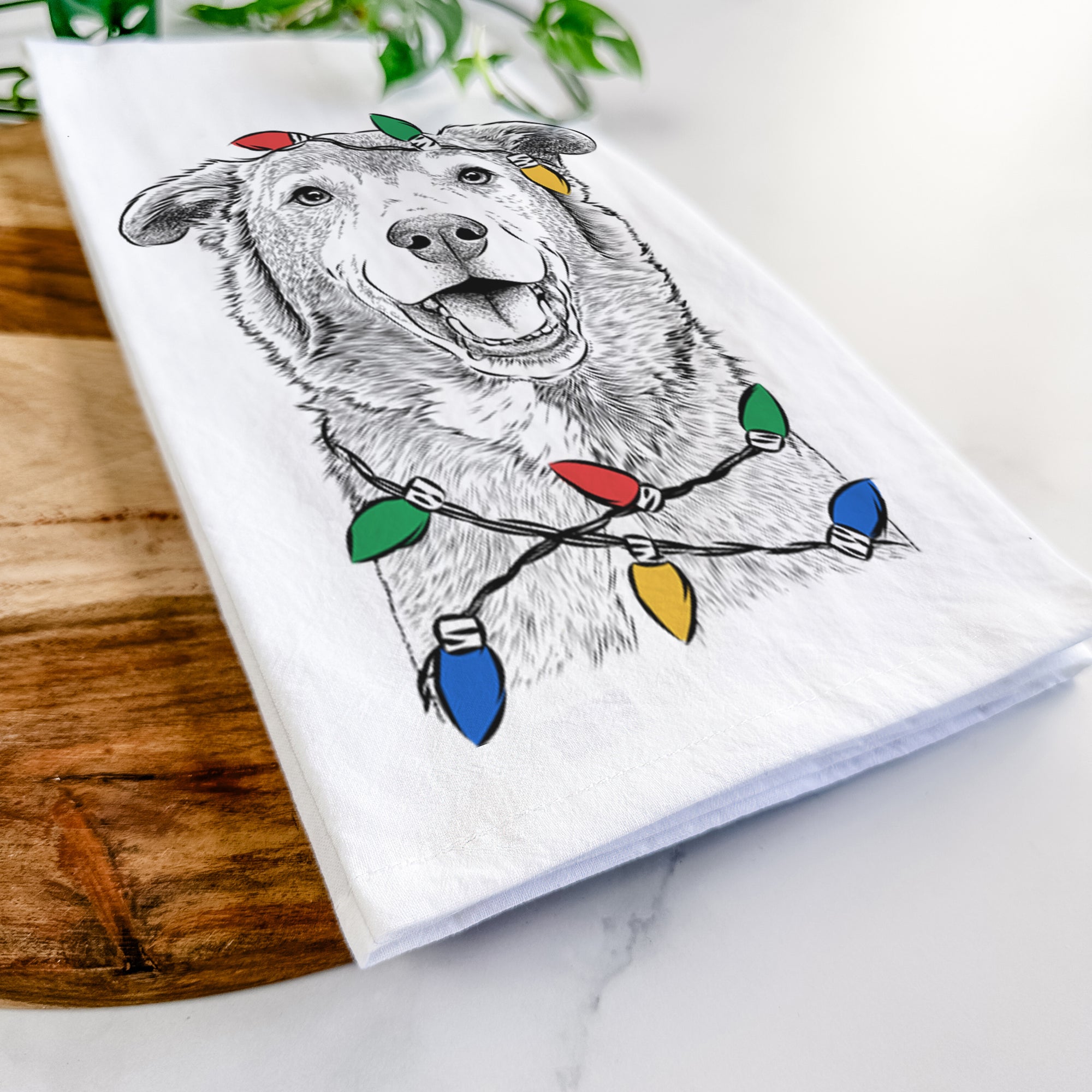 Logan the Rescue Mutt Tea Towel