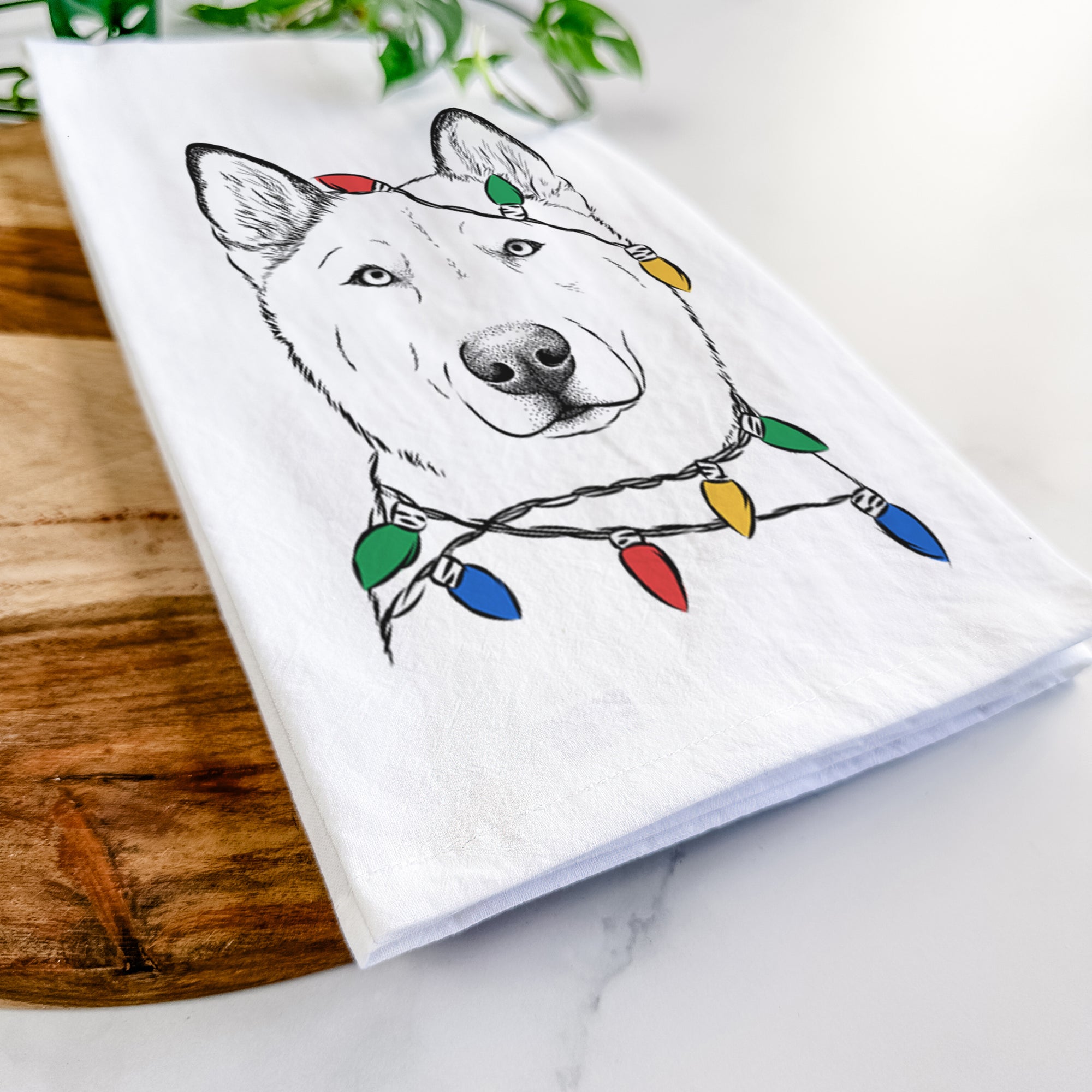 London the Siberian Husky Tea Towel