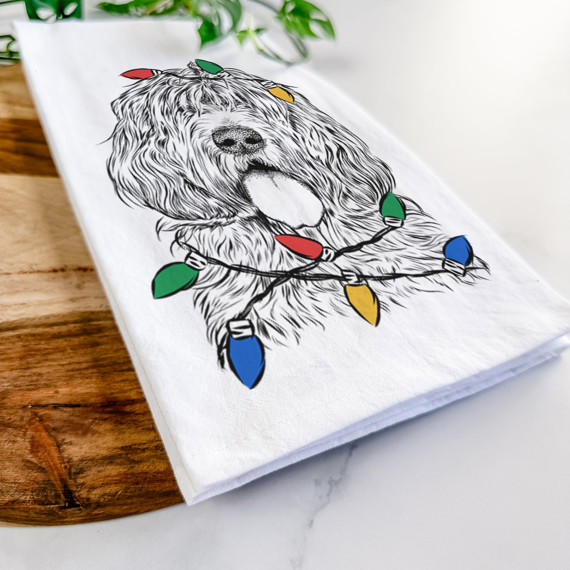 Lou the Otterhound Tea Towel